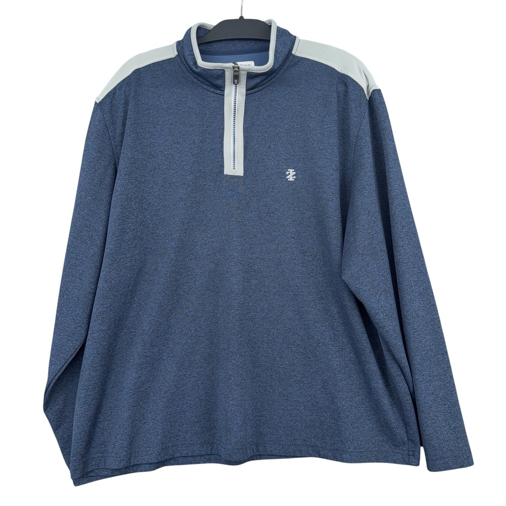 IZOD Golf 1/4 Zip Pullover Mens XXL Polyester‎ Blue Heathered